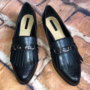 Tahari Womens Langley Black Leather Loafers